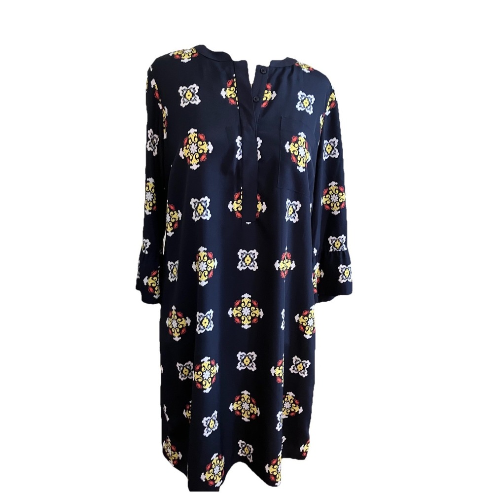 Crown‎ and Ivy Dress Sz 10  Black geometric sheath 3/4 Sleeve